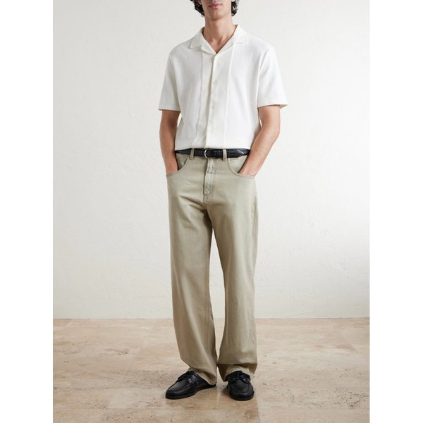 미스터 피 캠프 칼라 리넨 코튼 블렌드 셔츠 46376663163004777