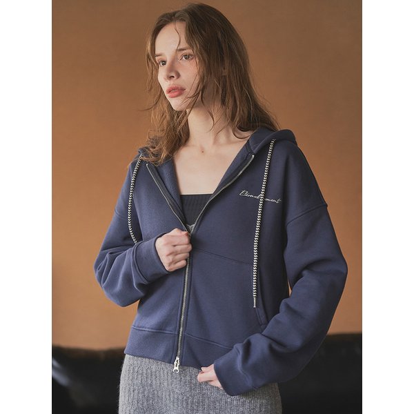 Moment Warm Cotton Zip Hoodie_Navy