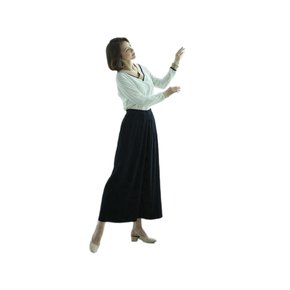 네이비바지 긴바지 면바지 주름바지 밴딩 와이드팬츠