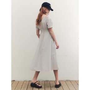 WED_French linen puff long dress