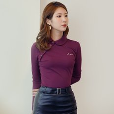 여성 골프웨어 제이제인 사선 버튼 티셔츠 (purple)