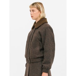 2-way zip-up wool blouson_brown