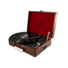 GPO 지피오 Attache 아타셰 레트로 턴테이블 / LP플레이어 / 스피커내장 (Vintage Brown)