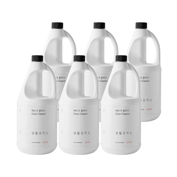 붓기만하면 뻥 뚫리는 배수구클리너 (배수구 세정제) 1.85L x 6개