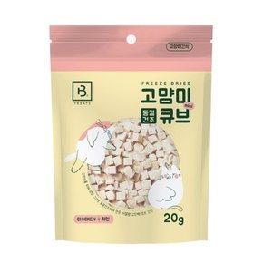 브리더랩 동결건조 고양이 치킨 미니 큐브 20g.브리더랩