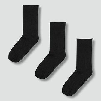 JAJU 여 모달 롤 장목 양말 3족 J145903011099