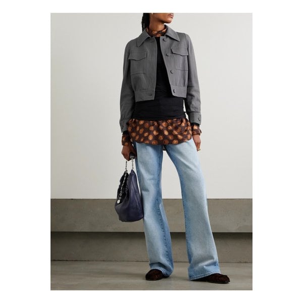 크롭 울 혼방 재킷 그레이 1647597343605967