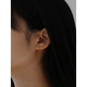 [White gold] Basic Cubic Earrings (S)