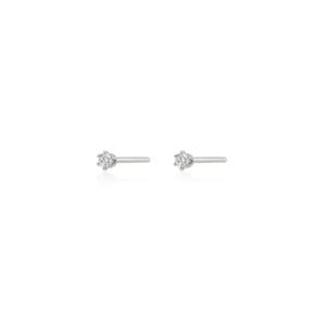 [White gold] Basic Cubic Earrings (S)