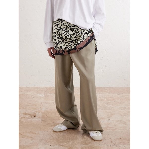 스웨이드 트리밍 가죽 스니커즈 46376663163006399