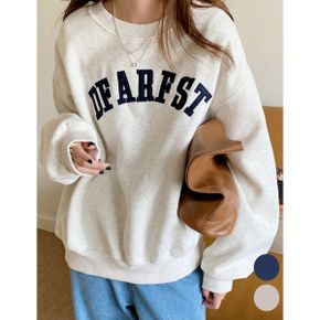 데일리 라운드넥 자수 루즈핏 맨투맨 티셔츠 WIBCTS011_P369570507