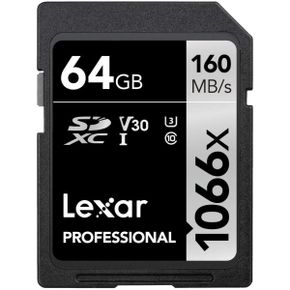 미국 렉사 sd카드 Lexar Professional 1066x 64GB SDXC UHSI Memory Card SILVER Series C10 U3