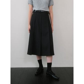 라미네즈 Wool Blend Pleats Skirt - Black