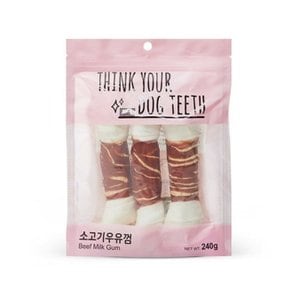 ThinkYourDogTeeth 오래먹는 강아지간식 소고기딩고 우유껌 3P 240g