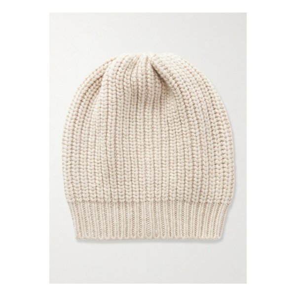 브루넬로쿠치넬리 시퀸 장식 골지 캐시미어 실크 혼방 비니 베이지 4146401443614735