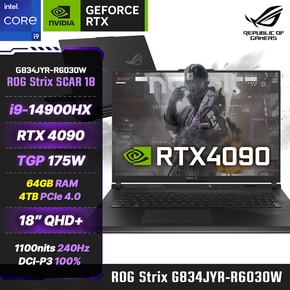 ROG Strix SCAR 18 G834JYR-R6030W 게이밍노트북 인텔 14세대 RTX4090 64GB 4TB Win11H