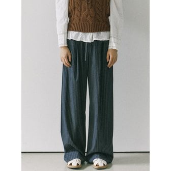 호쿠스포쿠스 Stripe banding slacks / Navy