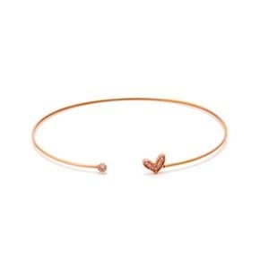 14K/18K 큐트 하트스톤 오픈 뱅글 팔찌 PNB25306