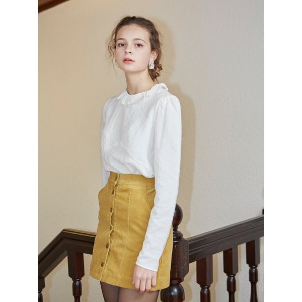 CORDUROY MINI SKIRT_MUSTARD