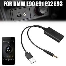 BMW E90 E91 E92 E93 용 블루투스 수신기 자동차 라디오 3.5mm 잭 플러그 AUX-IN Aux 케이블 BT5.0 음악 블