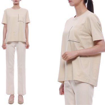 브루넬로쿠치넬리 25SS 여성 모닐리 포켓 디테일 반팔티셔츠 (M0T81HA800 C2869 25S)