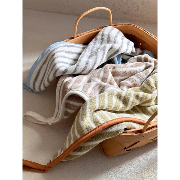 [이름자수] 스트라이프 어린이집 고리수건 (5장 SET)