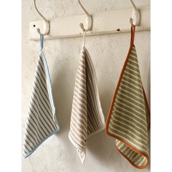 [이름자수] 스트라이프 어린이집 고리수건 (5장 SET)