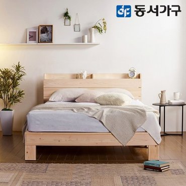 동서가구 힐링 피톤치드 수납헤드 편백나무 ALL 원목 프레임 싱글 S 침대+본...