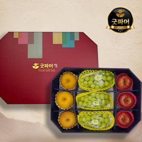 [9월10일 오전9시 결제건까지 명절 전 배송][굿파머] 8각 샤인 3종세트 프리미엄 2호 (4.9kg/샤인머스켓3+사과3+배3)