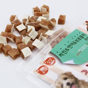 헬로도기 참좋은간식 치킨 연어 브로콜리 큐브 100g