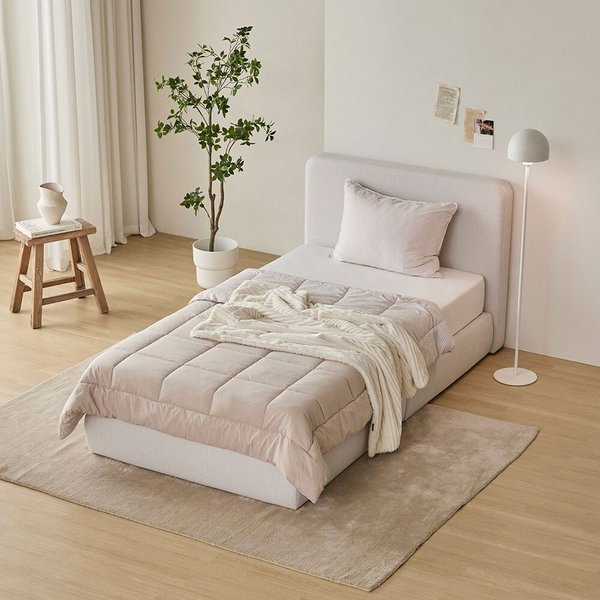 [착불] 우아미가구 모노 베인 아쿠아텍스 패브릭 침대+본넬매트 SS 슈퍼싱글