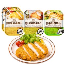 유혜광 수제통등심돈까스4장(2팩)+치킨까스 2장(1팩) + 치즈폭포돈까스1장(1팩)(소스없음)