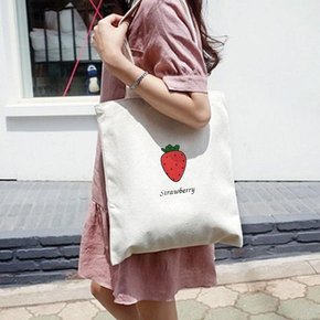 에코백 캔버스 쇼퍼백 숄더백 토트백 여성가방 데일리 딸기 백 보조가방 지퍼형