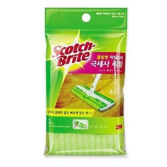 아트박스 /익스트리모 3M Scotch Brite 클립형 막대걸레 리필2개 40x23cm