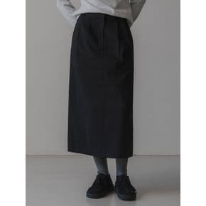 Cotton H-line skirt (black)