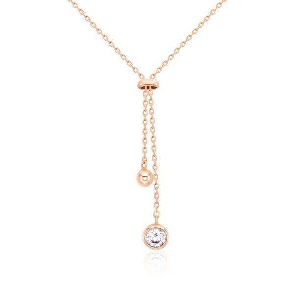 [비앤비골드] 18K 롱 드롭 체인 볼 큐빅 목걸이 NPN21857