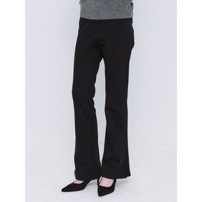 Soft Fleece Semi Bootcut Pants - Black