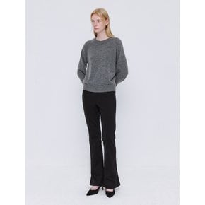Soft Fleece Semi Bootcut Pants - Black