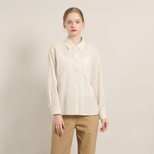 [여주점] 올앤선드리 시어 스트라이프 블라우스 A5F8B468