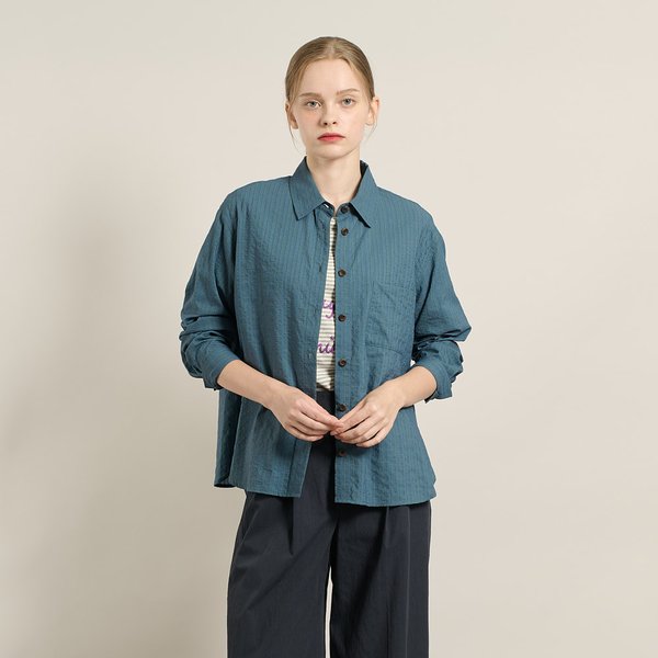 [여주점] 올앤선드리 시어 스트라이프 블라우스 A5F8B468