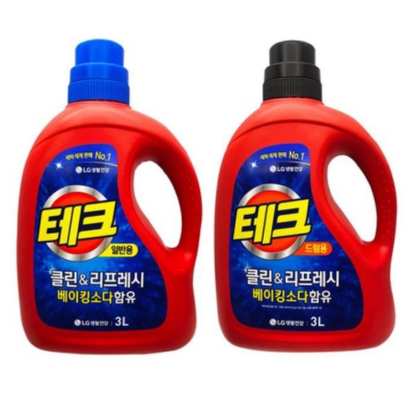 테크 세탁 세제 표백 세탁기 빨래 액체 세제 클린 3L - SSG.COM