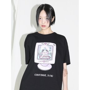 Computer Angel Half T-shirt - BLACK