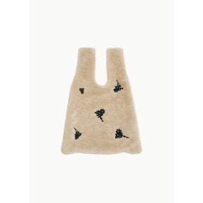 시몬로샤 26FW Faux Fur Shopper Bag W/ Emb, Blonde/Jet