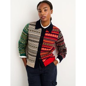 Alma Fair Isle Color block Sweater Red (VV2Y5AAW56)