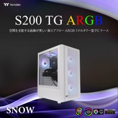 써멀테이크 PC 케이스 S200 TG 스노우 에디션 CA-1X2-00M6WN-00 CS8592