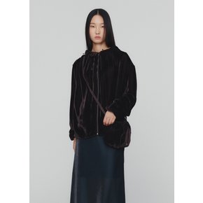 아모멘토 24FW VELVET SHIRRING HOODIE (2COLORS)