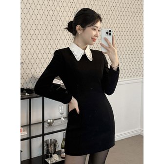 더케미 카라 미니 원피스