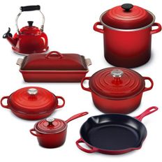 영국 르쿠르제 무쇠냄비 Le Creuset 12 Piece French Countryside Cast-Iron Cookware Bundle -