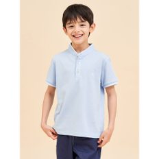 *시즌오프30%*[BEANPOLE KIDS] 헨리넥 베이직 피케 티셔츠  스카이 블루 (BI4342U02Q)