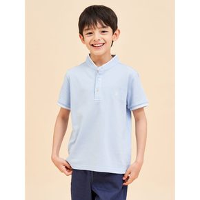 *시즌오프30%*[BEANPOLE KIDS] 헨리넥 베이직 피케 티셔츠  스카이 블루 (BI4342U02Q)